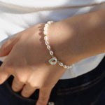 Pearl and Mother - of - Pearl Letter Bracelet - floysun