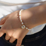 Pearl and Mother - of - Pearl Letter Bracelet - floysun