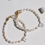 Pearl and Mother - of - Pearl Letter Bracelet - floysun