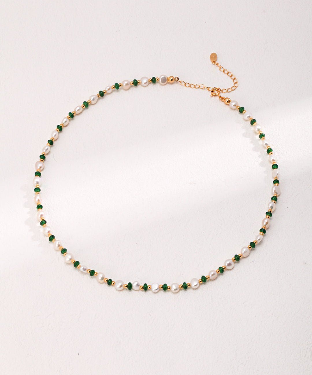 Pearl Emerald Gold Necklace - floysun