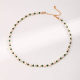 Pearl Emerald Gold Necklace - floysun