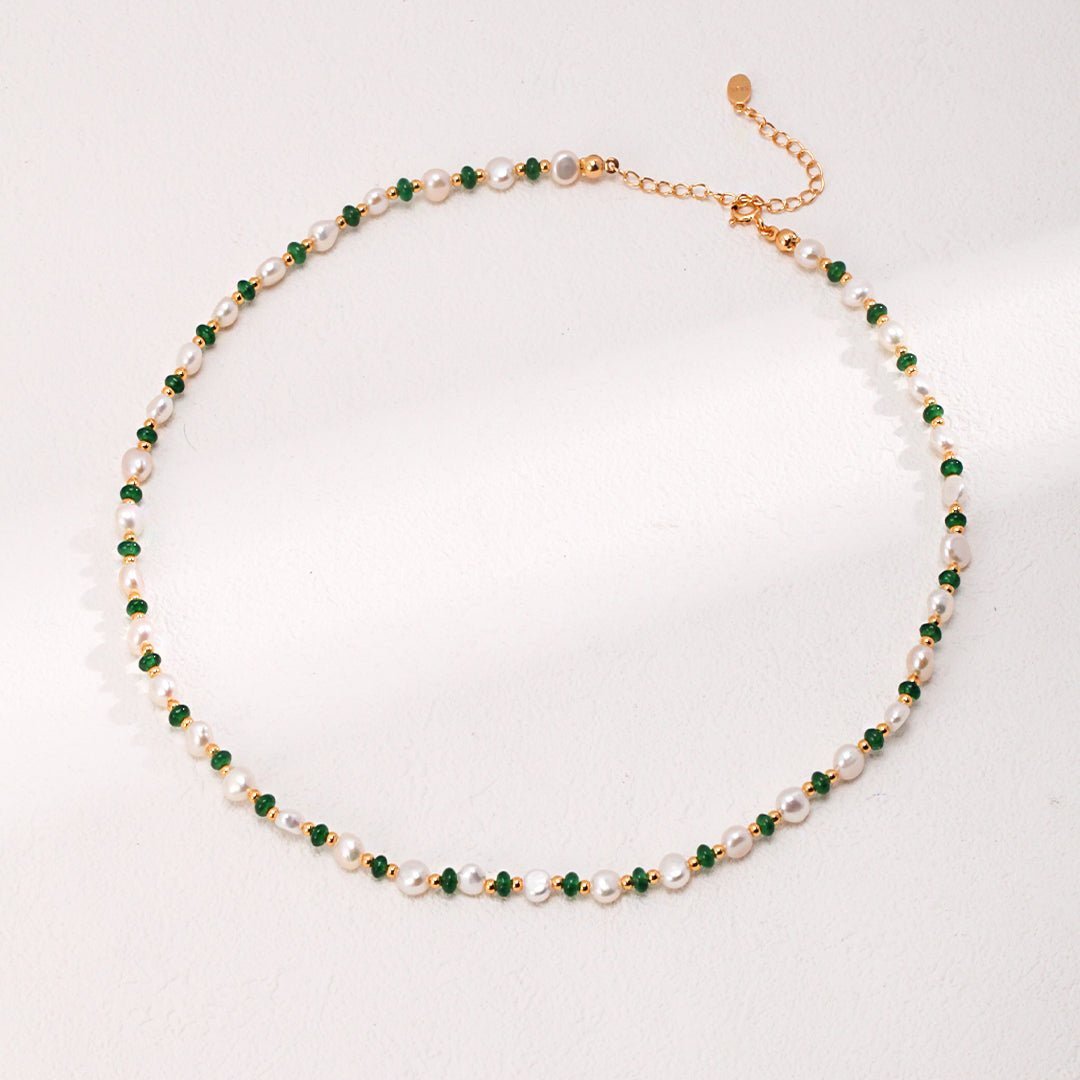 Pearl Emerald Gold Necklace - floysun