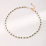 Pearl Emerald Gold Necklace - floysun