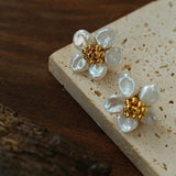 Pearl Floret Stud Earrings - floysun