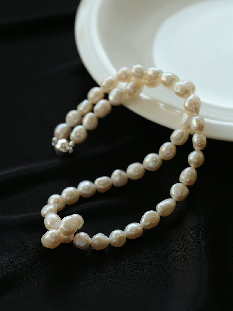 Pearl Loop - Wrapped Grey Necklace - floysun