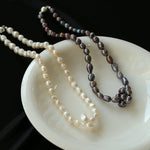 Pearl Loop - Wrapped Grey Necklace - floysun