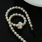 Pearl Loop - Wrapped Grey Necklace - floysun