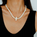 Pearl Loop - Wrapped Grey Necklace - floysun