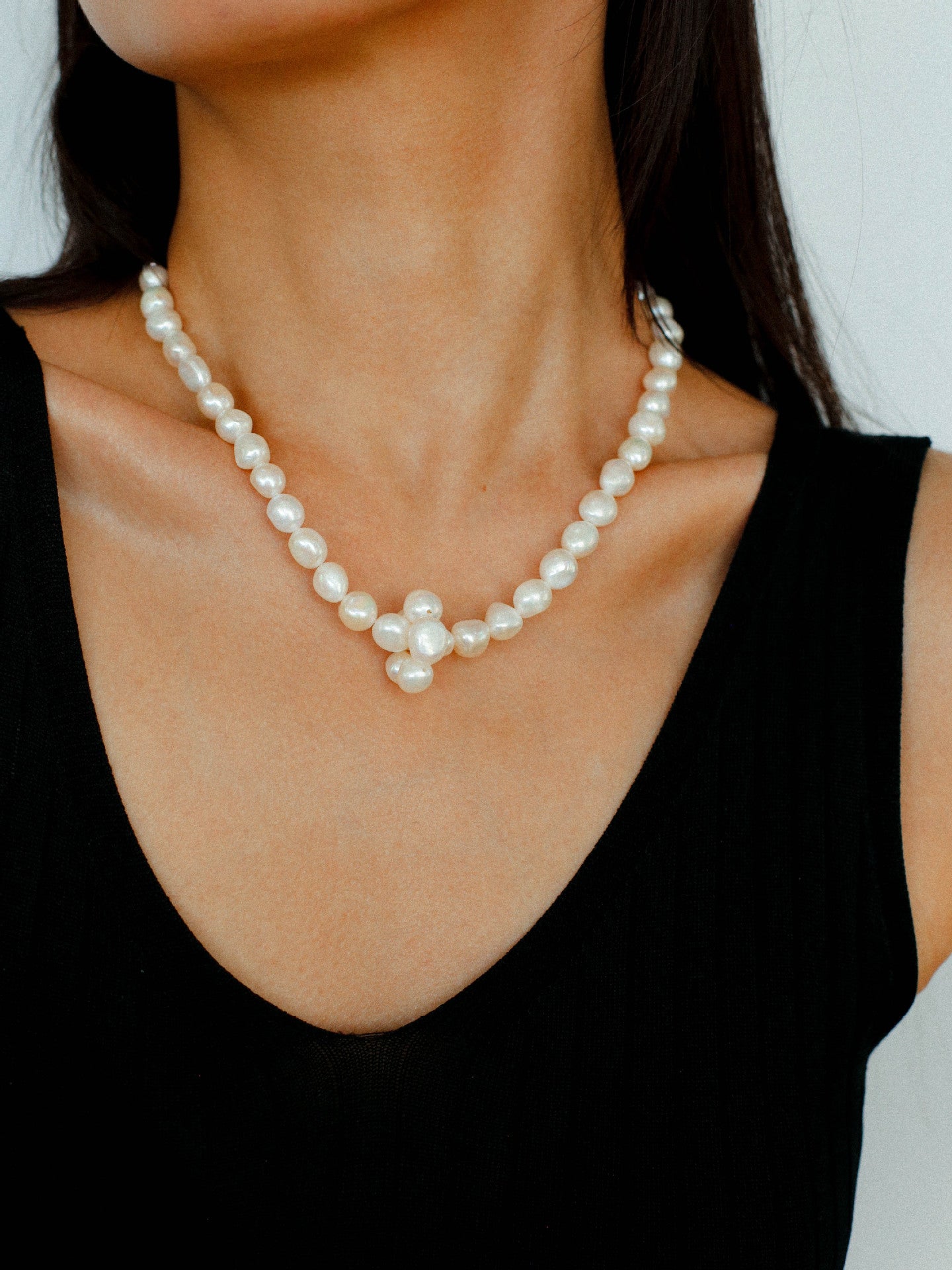 Pearl Loop - Wrapped Grey Necklace - floysun