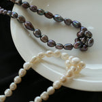 Pearl Loop - Wrapped Grey Necklace - floysun