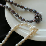 Pearl Loop - Wrapped Grey Necklace - floysun