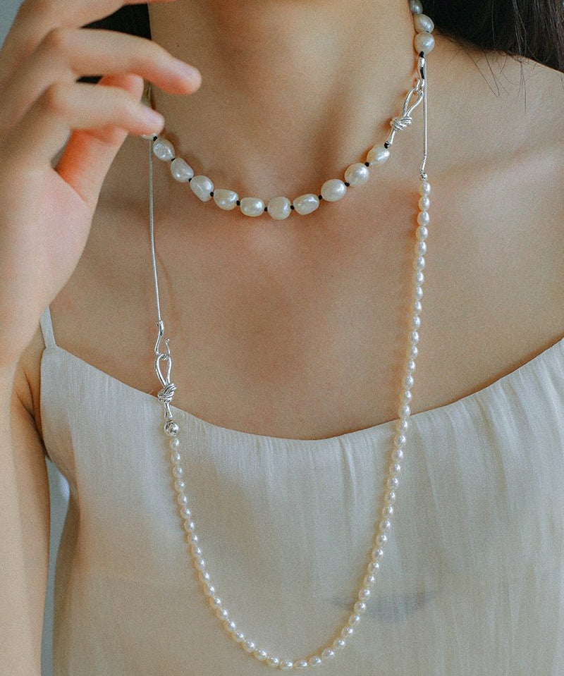 Pearl Splicing Chain Multilayer Long Necklace Sweater Chain - floysun