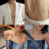 Pearl Splicing Chain Multilayer Long Necklace Sweater Chain - floysun