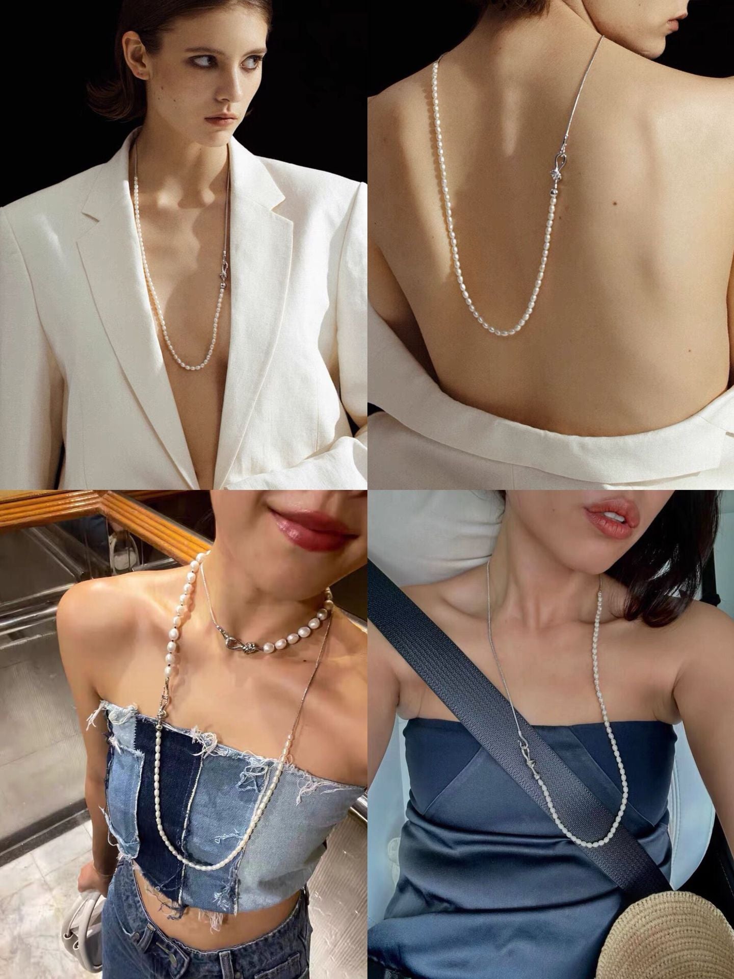 Pearl Splicing Chain Multilayer Long Necklace Sweater Chain - floysun