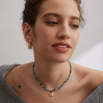 Pendant Necklace with Lapis and Amazonite Beads - floysun