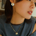 Petal Baroque Pearl Letter Earrings - floysun