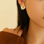 Petal Baroque Pearl Letter Earrings - floysun