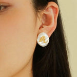 Petal Baroque Pearl Letter Earrings - floysun