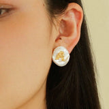 Petal Baroque Pearl Letter Earrings - floysun