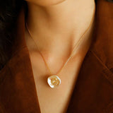 Petal Baroque Pearl Letter Pendants Necklaces - floysun