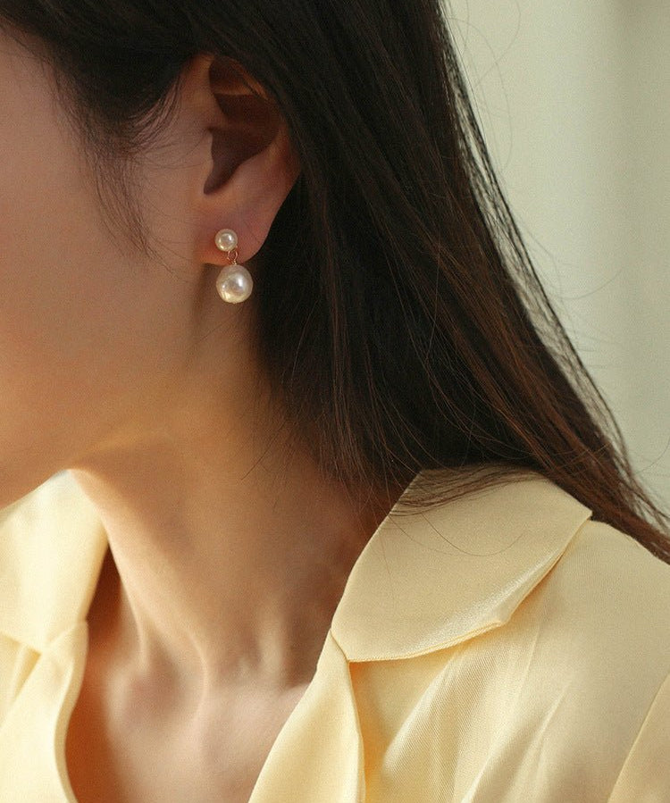 Petite Two Pearl Studs Earrings - floysun