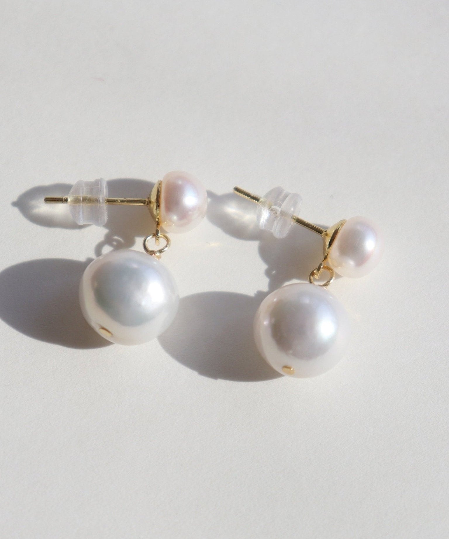 Petite Two Pearl Studs Earrings - floysun