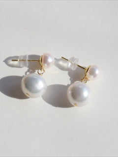 Petite Two Pearl Studs Earrings - floysun