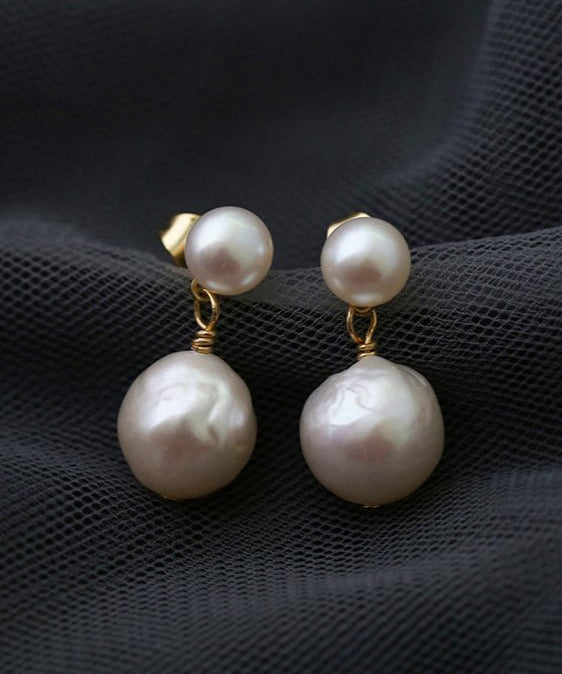 Petite Two Pearl Studs Earrings - floysun