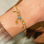 Phoenix Grace Tassel Blue Turquoise Filigree Bracelet - floysun