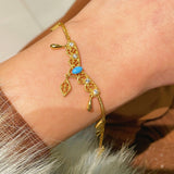 Phoenix Grace Tassel Blue Turquoise Filigree Bracelet - floysun