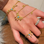 Phoenix Grace Tassel Blue Turquoise Filigree Bracelet - floysun