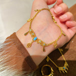 Phoenix Grace Tassel Blue Turquoise Filigree Bracelet - floysun