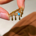 Phoenix Grace Tassel Blue Turquoise Filigree Ring - floysun