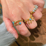 Phoenix Grace Tassel Blue Turquoise Filigree Ring - floysun