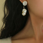 Pink Accent Baroque Pearl Trio Drop Earrings - floysun