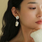 Pink Accent Baroque Pearl Trio Drop Earrings - floysun