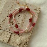 Pink Berry Summer Beaded Necklace - floysun