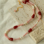 Pink Berry Summer Beaded Necklace - floysun