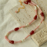 Pink Berry Summer Beaded Necklace - floysun