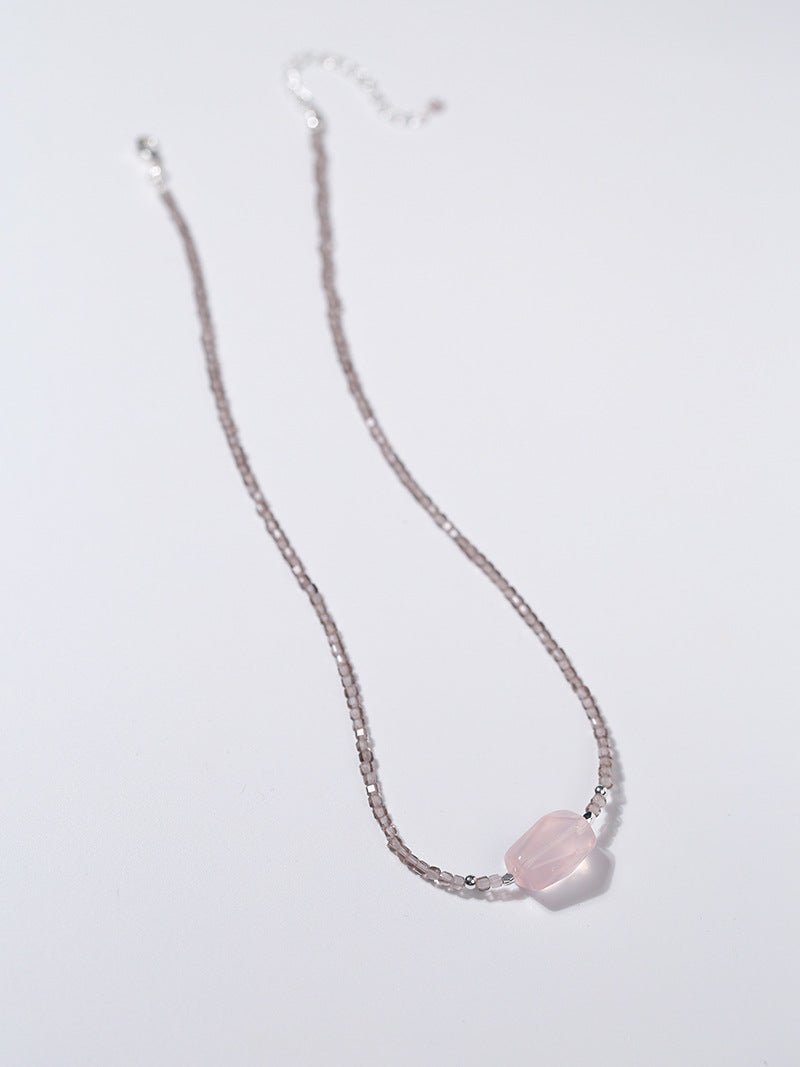 Pink Crystal Candy Cube Necklace - floysun