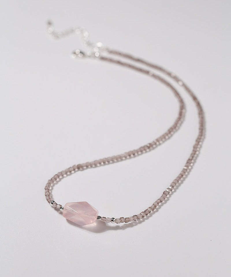 Pink Crystal Candy Cube Necklace - floysun