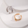 Plain Silver Oval Beanrings Ring - floysun