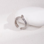 Plain Silver Oval Beanrings Ring - floysun