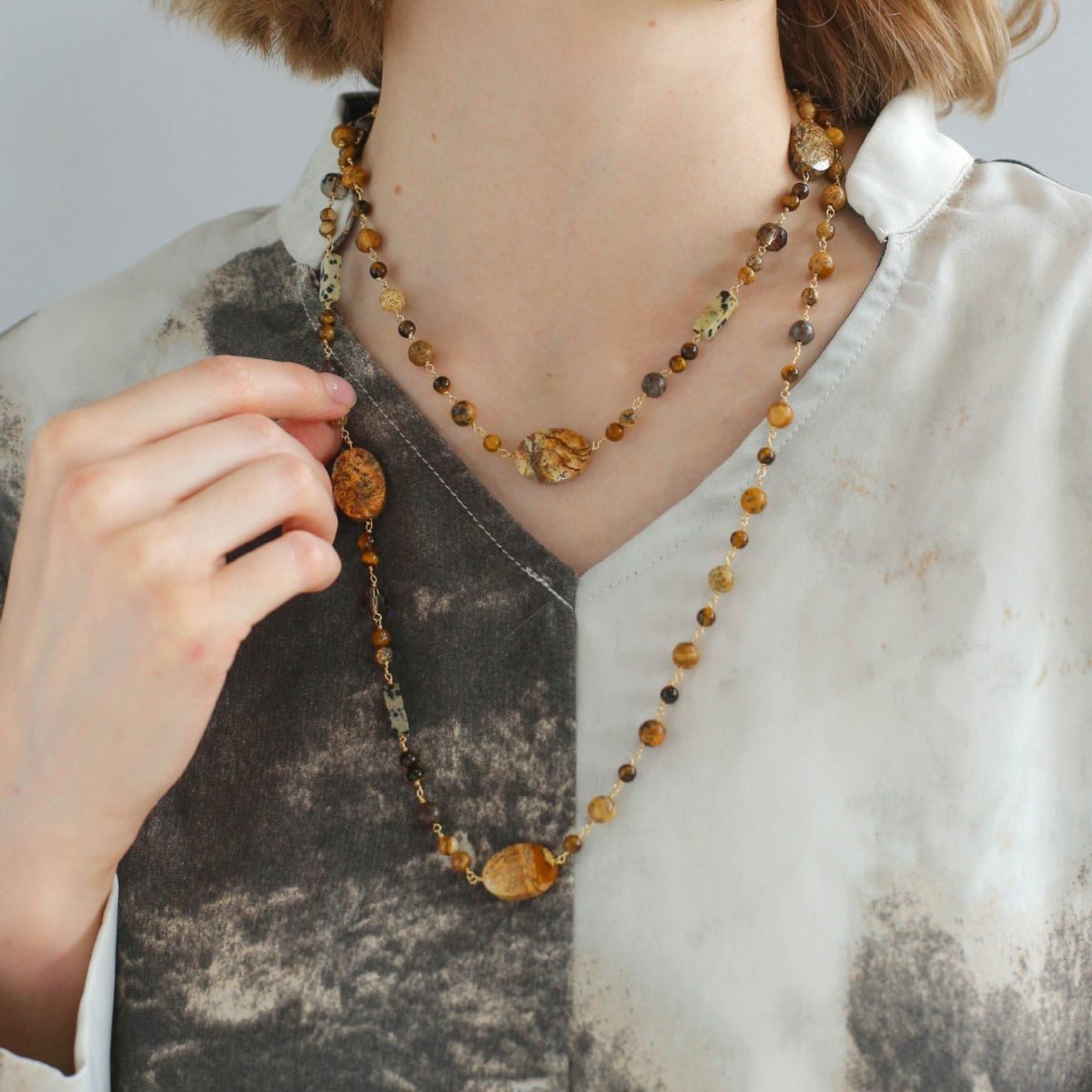 Planet Trail Natural Stone Necklace - floysun