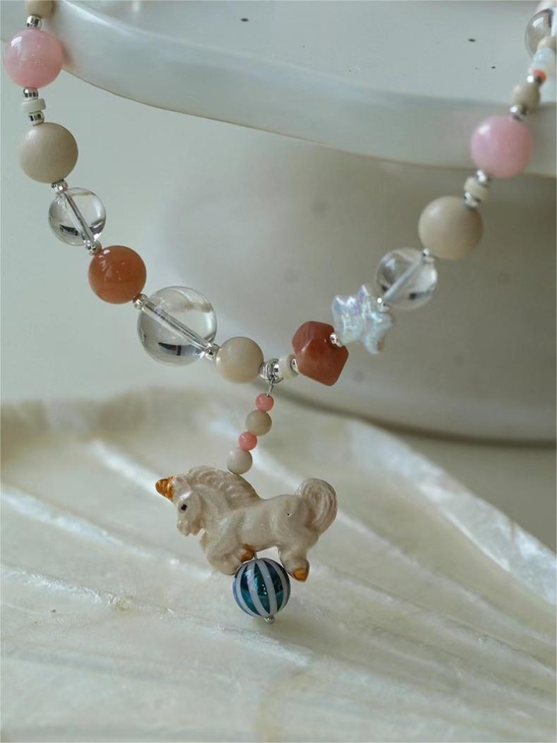 Playful Animal Series Natural Muti Element Gemstone Pendant Necklace - floysun