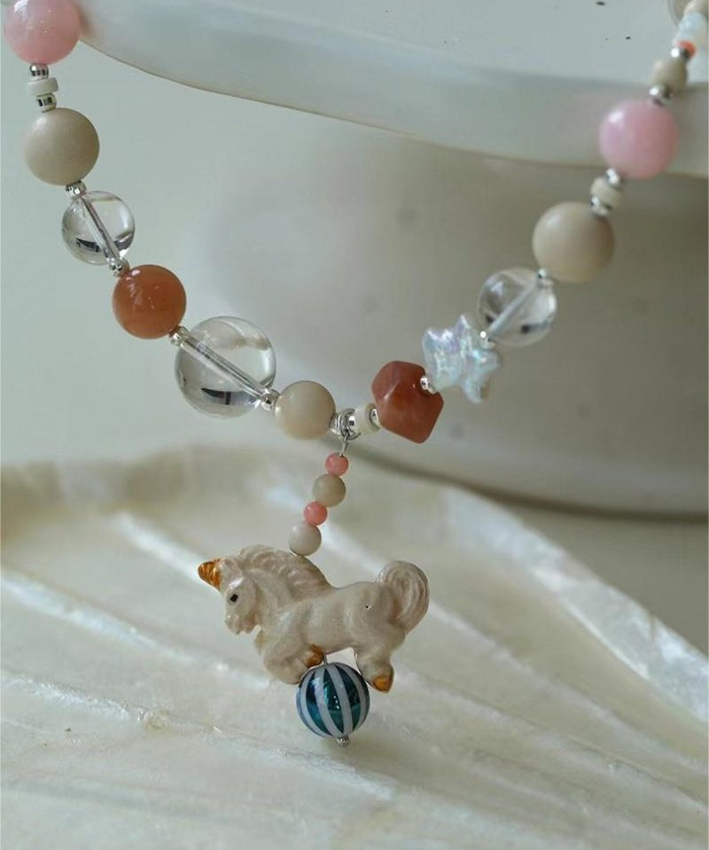 Playful Animal Series Natural Muti Element Gemstone Pendant Necklace - floysun