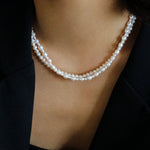 Pulldown Double - Layer Beaded Pearl Necklaces - floysun