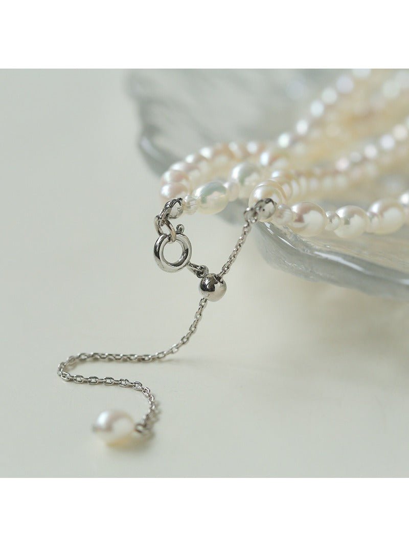 Pulldown Double - Layer Beaded Pearl Necklaces - floysun