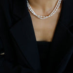 Pulldown Double - Layer Beaded Pearl Necklaces - floysun