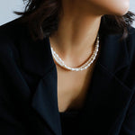 Pulldown Double - Layer Beaded Pearl Necklaces - floysun